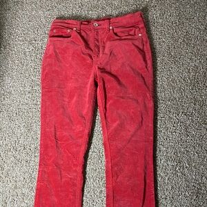 Rag & Bone red corduroy straight leg pant